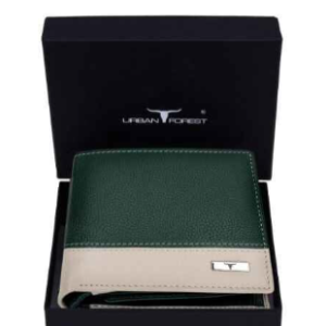 URBAN FOREST Seattle Green/Sand Leather Wallet for Men